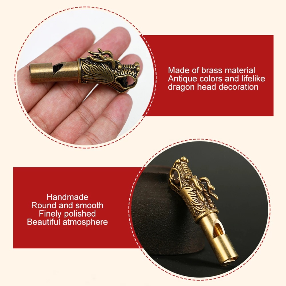 Còi Sinh Tồn Mini Bằng Đồng Thau Phong Cách Retro Thời Trang