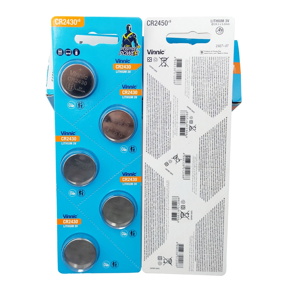 Pin Khuy Cúc Áo pin nút VINNIC CR2430 3V Lithium dùng cho đồng hồ, thiết bị điện tử