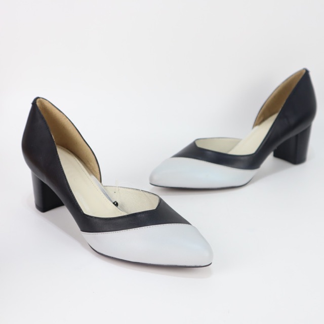 Giày cao gót nữ da thật êm mềm ôm chân phối màu mới lạ thời trang Cillie 1079