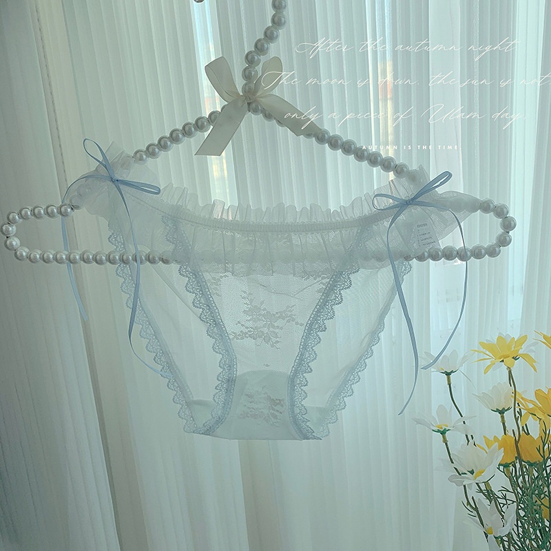 Quần Lót cotton Phối Ren Lưới Mỏng Thoáng Mát Quyến Rũ Cho Nữ