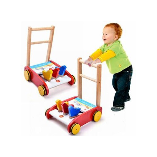 Xe Đẩy Tập Đi Bằng Gỗ Hình 3 Con Gà Cho Bé - BX0732