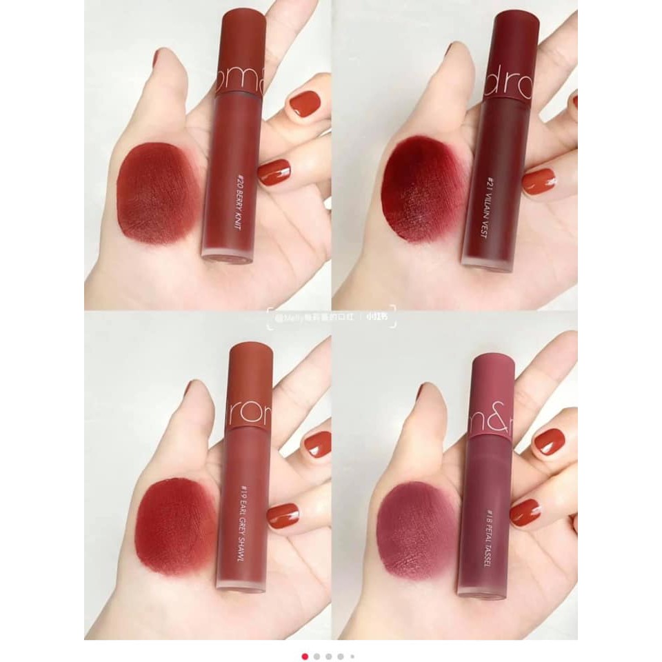 SON ROMAND ZERO VELVET TINT MÀU MỚI 19 20 21