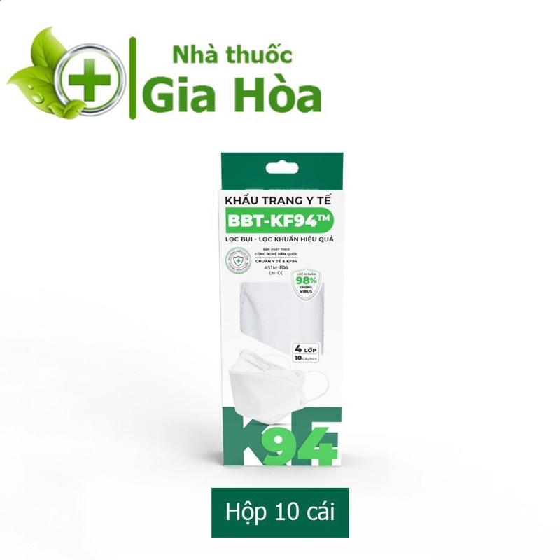 Khẩu Trang Y Tế 4D Bông Bạch Tuyết BBT KF94 (Hộp 10 cái)