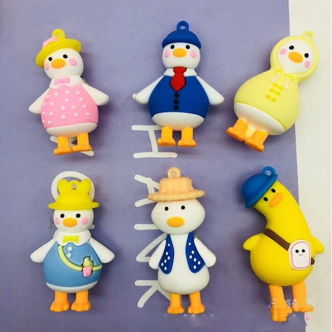 Mô hình Duckling những chú vịt trắng làm móc khóa, dán Jibbitz, vỏ ốp điện thoại, DIY