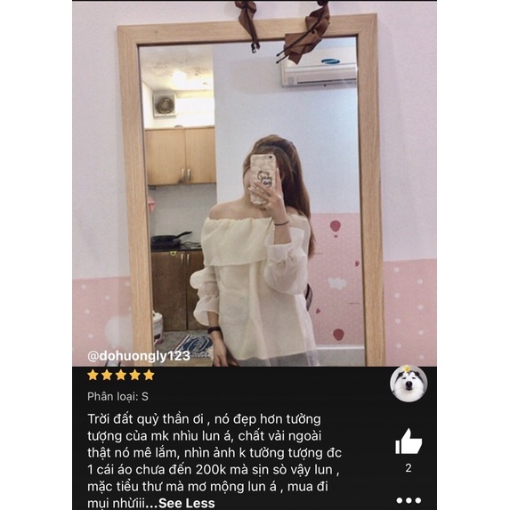 (SẴN) Lala.Clothing Áo voan trễ vai tiểu thư M247