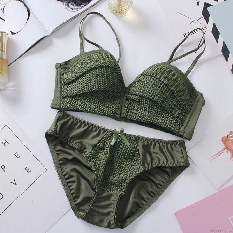 Set Áo Ngực 1 / 2 &amp; Quần Lót Nữ Màu Trơn