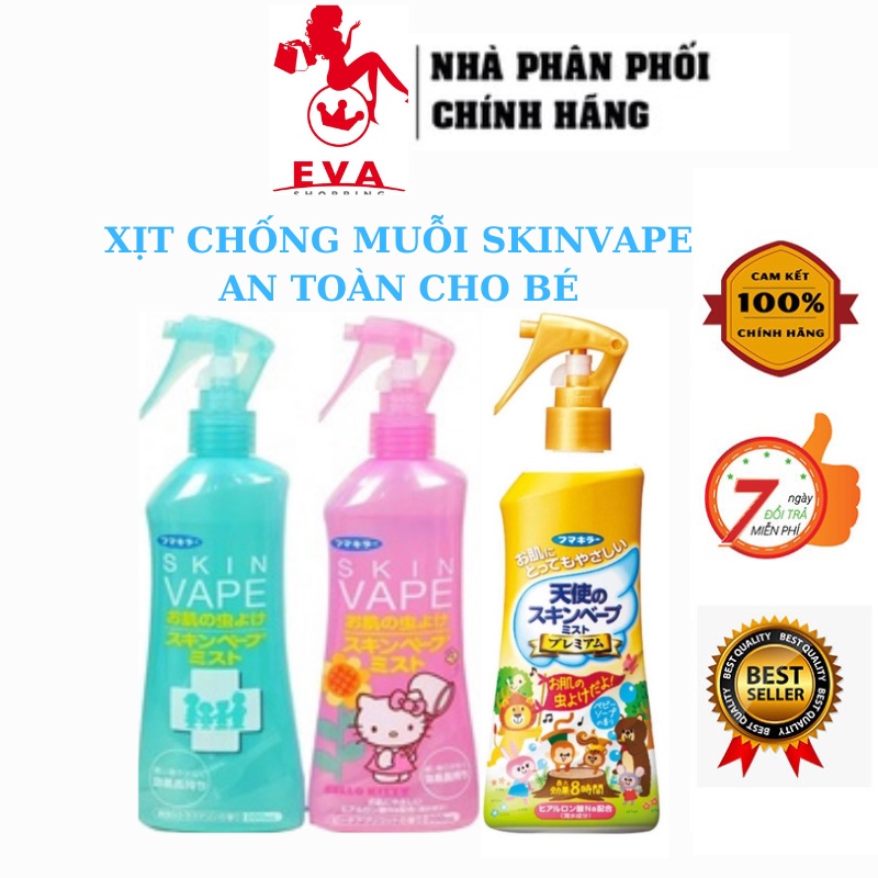Xịt chống muỗi và côn trùng Skin Vape Nhật Bản 200ml Chống muỗi cho bé và người lớn suốt 8h