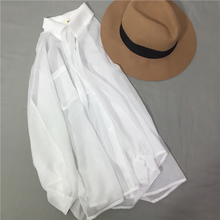 Áo Khoác Cardigan áo sơ mi nữ Aimeehouse trong suốt Cánh Dơi Thời Trang Hàn Quốc hàng Quảng Châu