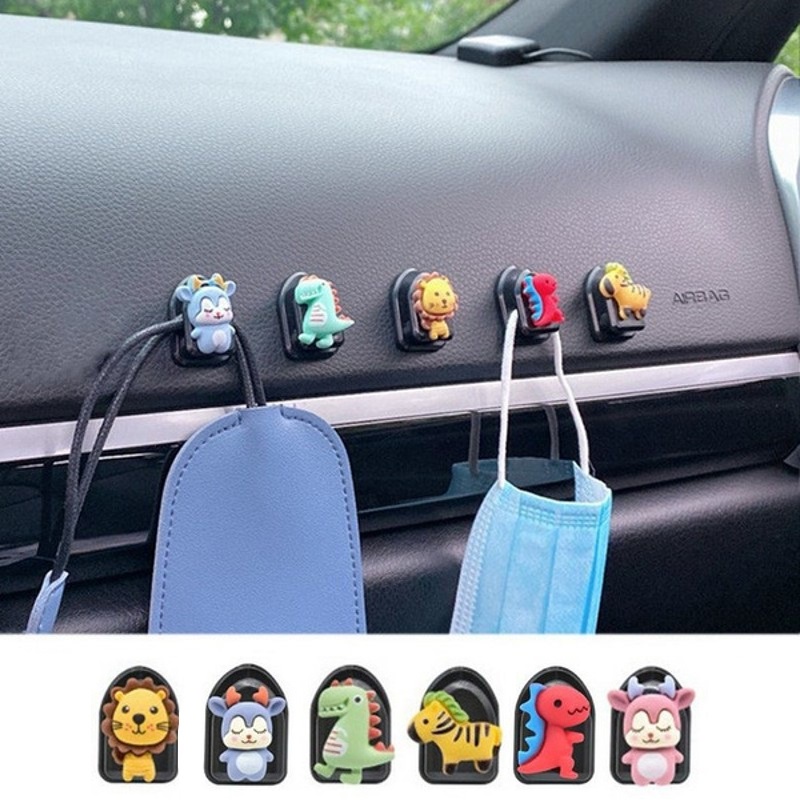 Set 2 móc treo đồ mini gắn sau ghế xe ô tô với 7 kiểu dáng sáng tạo xinh xắn đa năng