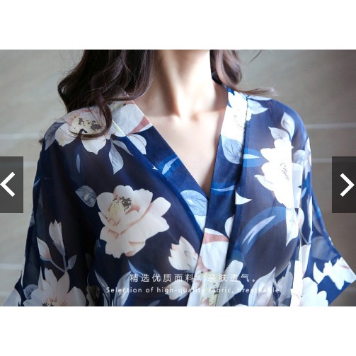 MỚI*Áo Choàng Ngủ Hoa Xanh Cao Cấp