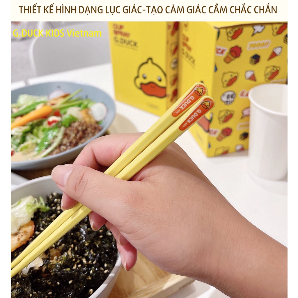 Đũa Ăn An Toàn G.Duck Chất Liệu Hợp Kim Thép Không Gỉ Và Sợi Thủy Tinh Hộp 5 Đôi Hàng Cao Cấp