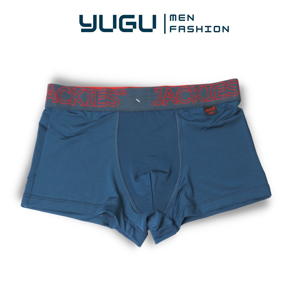 Quần sịp đùi nam cao cấp thun lạnh cạp cao JACKIES N02 -YUGU- Quần lót boxer nam thun lạnh mềm mát ,1 chiếc, che tên