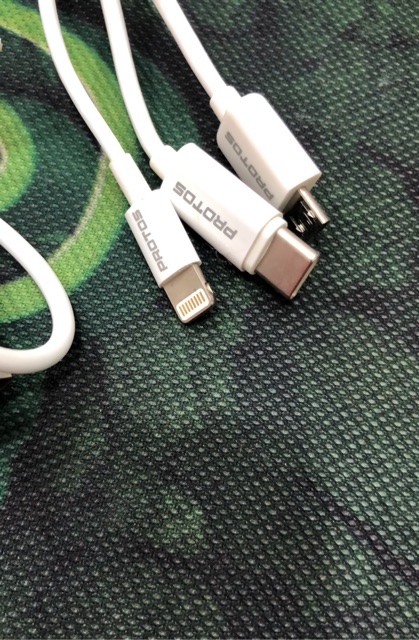 Dây sạc 3 đầu protos: iphone+micro usb+ type c