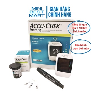 Máy đo đường huyết Accu-Chek Instant + Hộp 25 que thử và 10 kim chích - Hàng Chính Hãng
