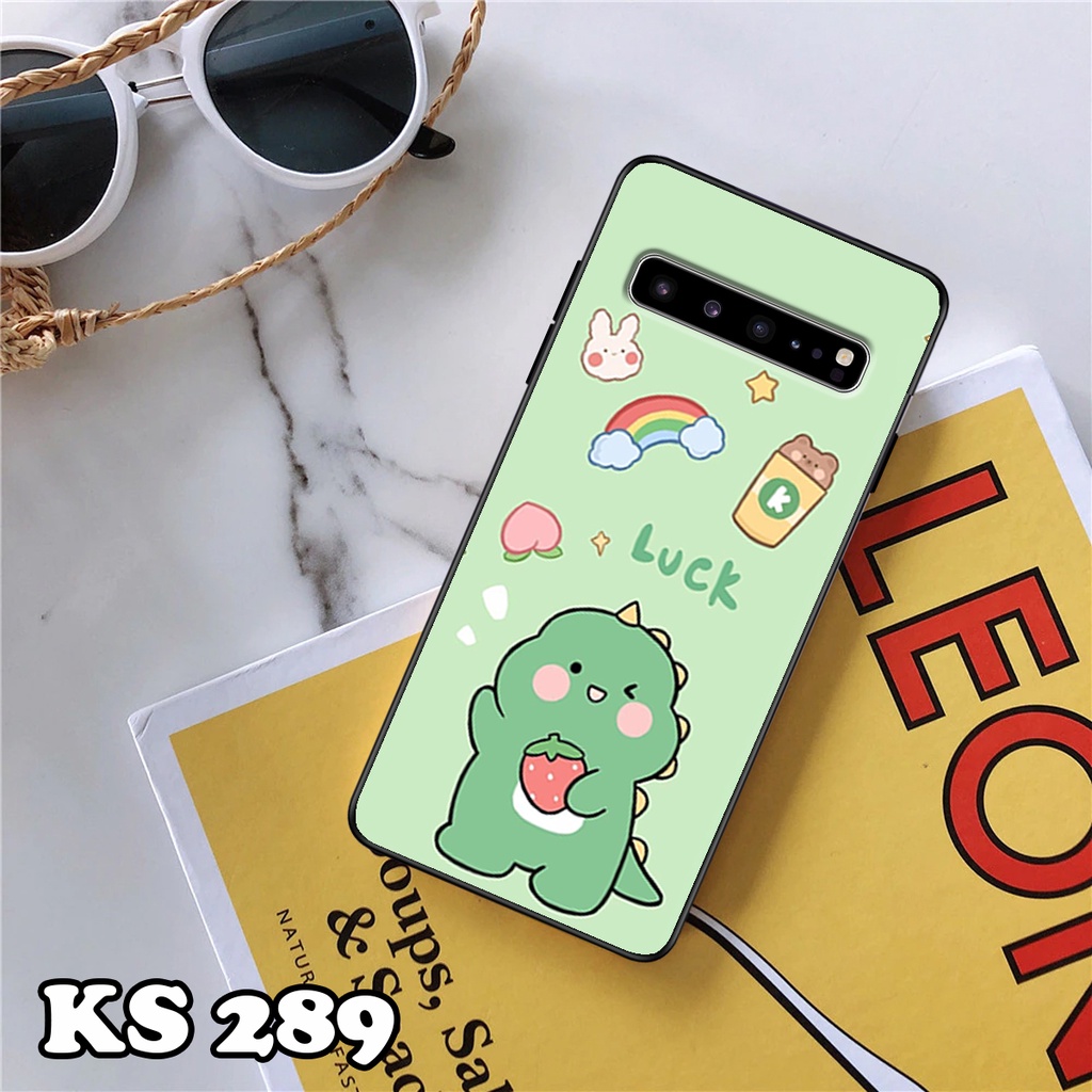 Ốp lưng Samsung S10 - S10 Plus - S10 5G - S10 Lite - S10e - Ốp Samsung in hình khủng long DinoCute - Lưng nhám viền TPU