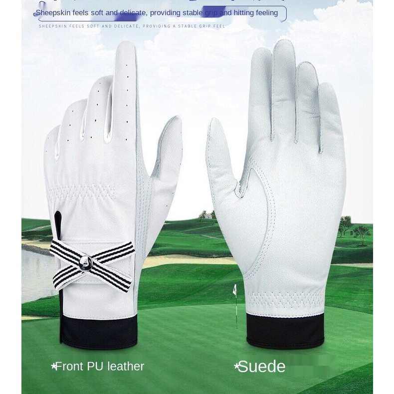 1 Đôi Găng Tay Da Cừu Chơi Golf Chống Trượt Thoáng Khí Cho Nữ ST027
