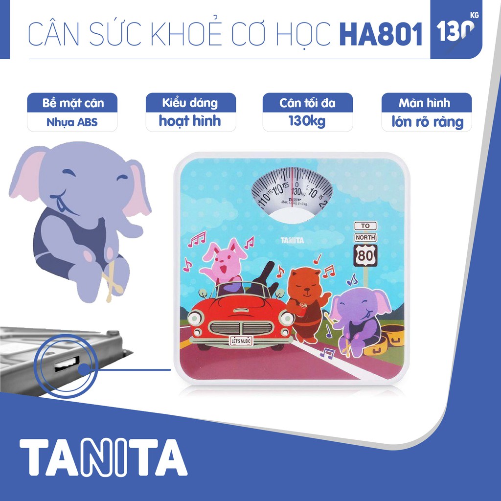 ✅ Cân Sức Khoẻ Cơ Học- Tanita HA-801 (130 Kg), Độ Bền Cao -VT0336