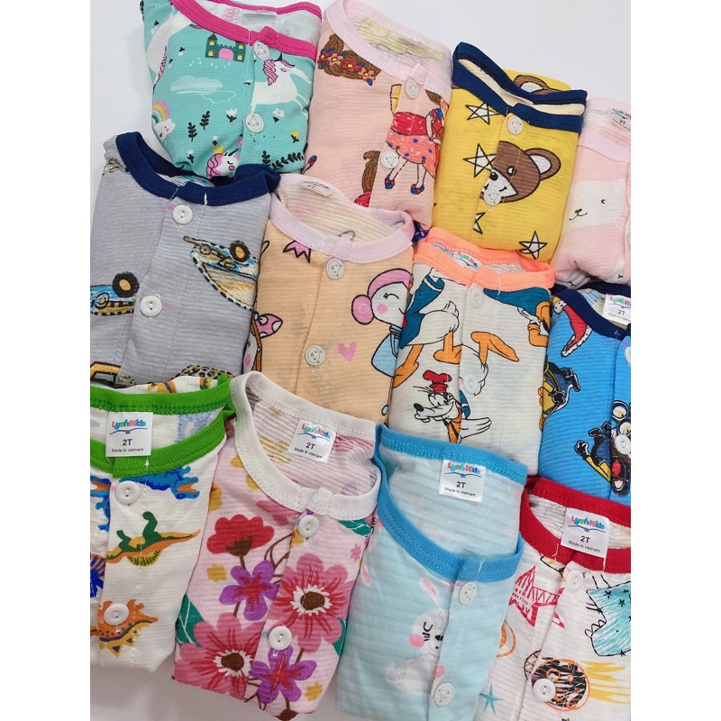 SET 3 BỘ COTTON GIẤY TĂM CÚC DÀI TAY CHO BÉ