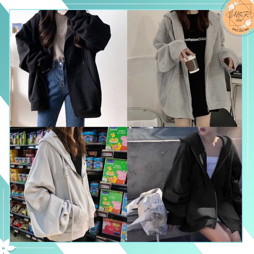 [HOT] Áo khoác nỉ Xưởng May Nhật Minht chất nỉ ngoại hàng dầy, from to unisex, tay bồng, mũ 2 lớp, không xù