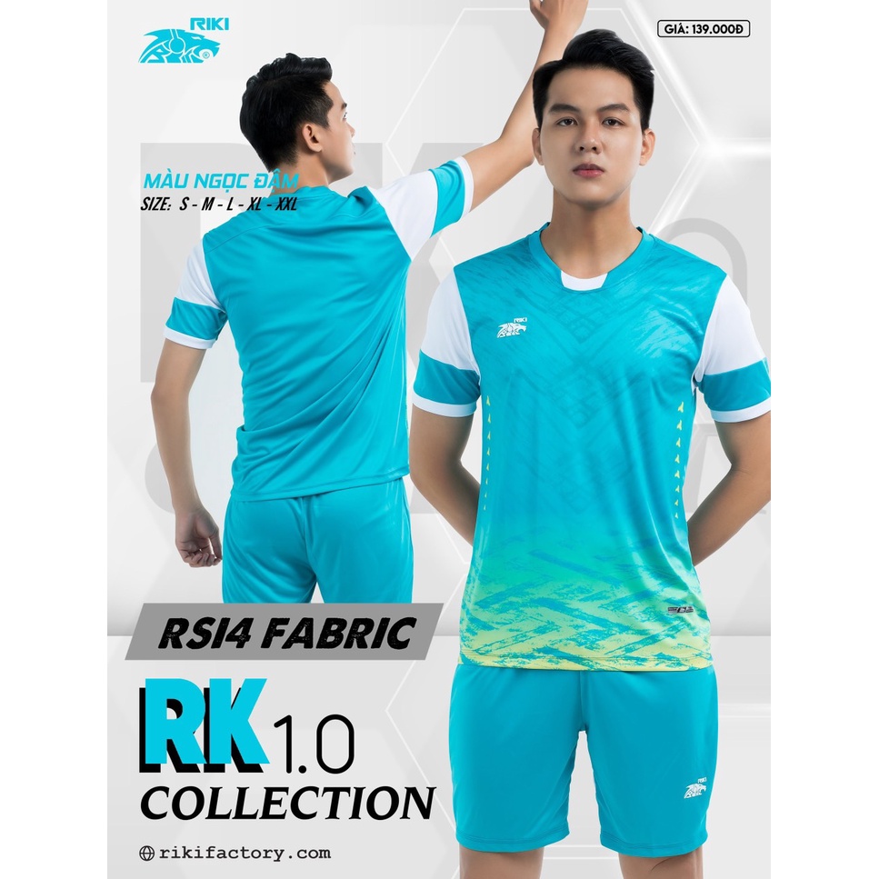 Bộ Quần Áo Bóng Đá Không Logo Riki Fabric Chất Liệu Mềm Mát Màu Sắc Tươi Sáng, Kiểu Dáng Năng Động