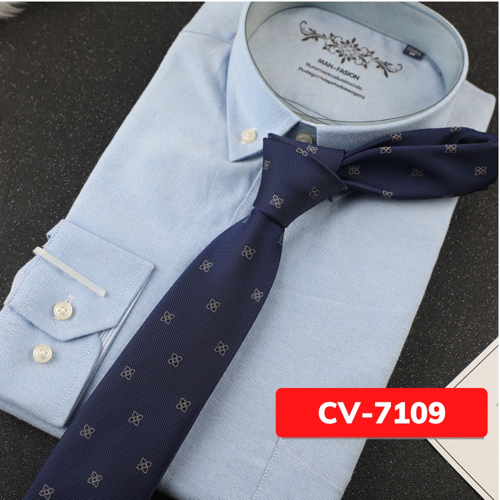 Cravat Nam cỡ trung 7cm cao cấp nhiều mẫu lựa chọn, cà vạt chú rể, Cavat dự tiệc, Calavat công sở CV-7109