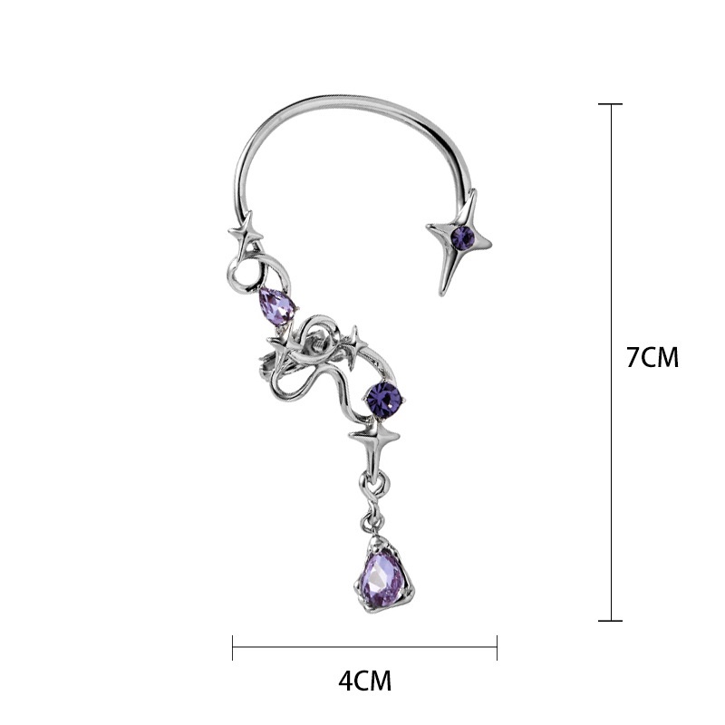 Khuyên Tai Kẹp Mặt Ngôi Sao Bốn Cánh Sang Trọng Cao Cấp Phong Cách Ngọt Ngào Thời Trang Dành Cho Bạn Nữ