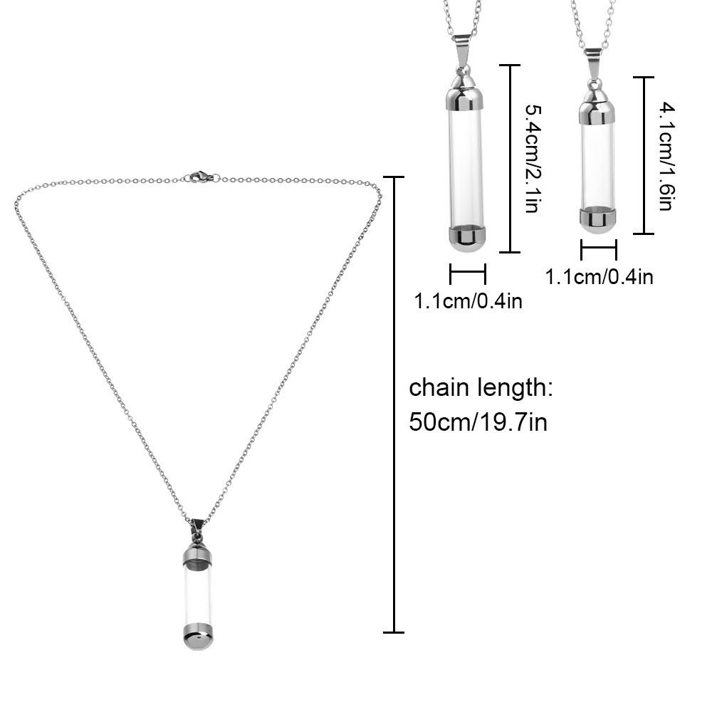 Vòng cổ Mặt Lọ Thủy Tinh Đựng Nước Hoa Có Nắp Vặn Mở Được Bằng Thép Thủy Tinh Mihan DIY