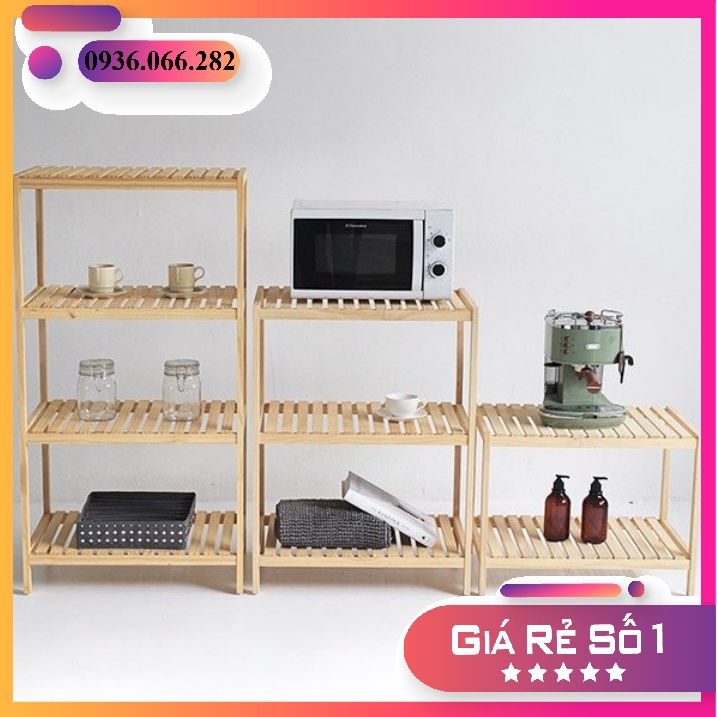 Kệ Để Lò Vi sóng 4 Tầng Bằng Gỗ Thông Chống Mối Mọt- Kệ Để Giày DÉp