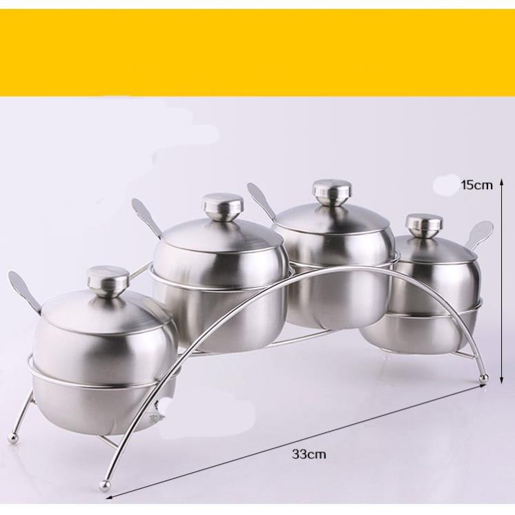 Lọ đựng gia vị inox cao cấp , set 4 lọ gia vị nhà bếp