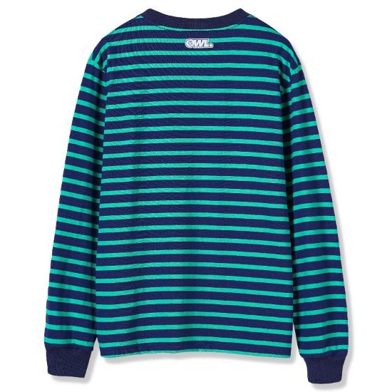 OWL BRAND® Striped Long-sleeve Tee -  Áo Thun Sọc Tay Dài Màu Xanh - OWL310121 | BigBuy360 - bigbuy360.vn