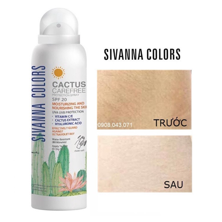 Xịt chống nắng Sivana Colors 150ml | sử dụng cho body