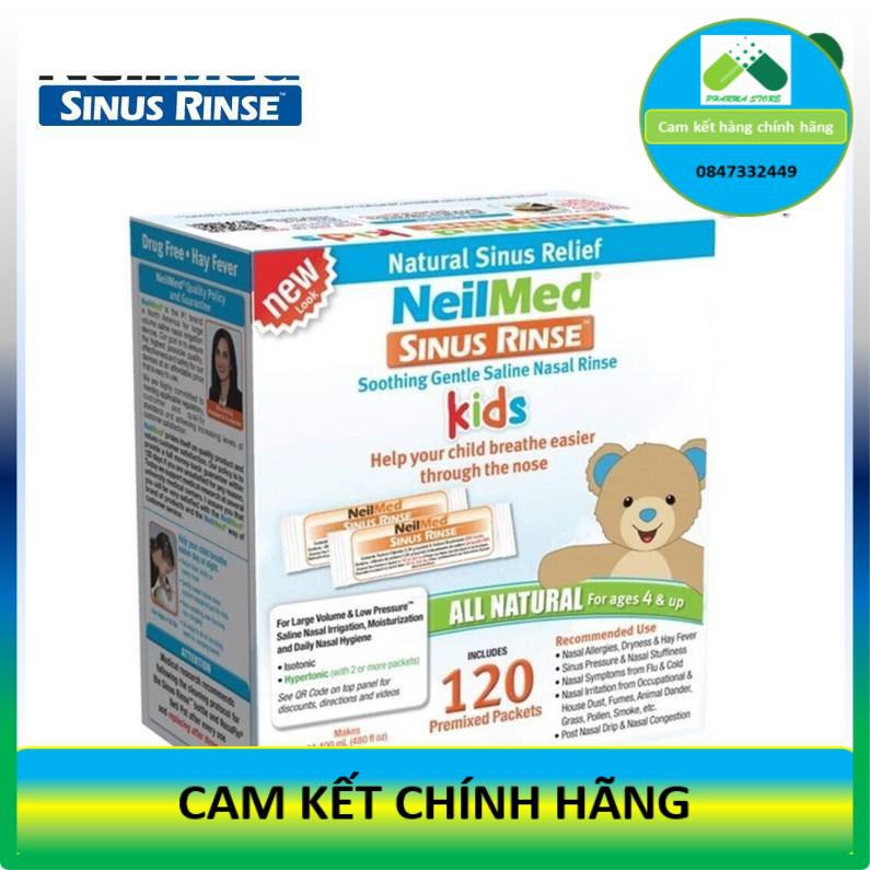 Hộp 120 gói muối rửa mũi trẻ em NeilMed Sinus Rinse Pediatric 120 sachets! !