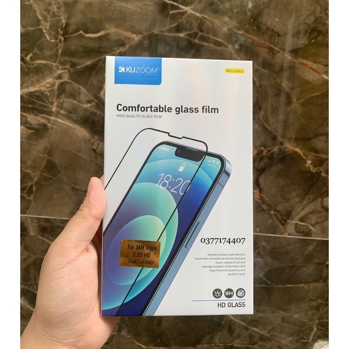 Samsung Galaxy Z FOLD 4 5G/ Z Fold 5/ Z Fold 3_ Dán Kính cường lực Kuzoom 9D Full màn hình bảo vệ máy siêu tốt