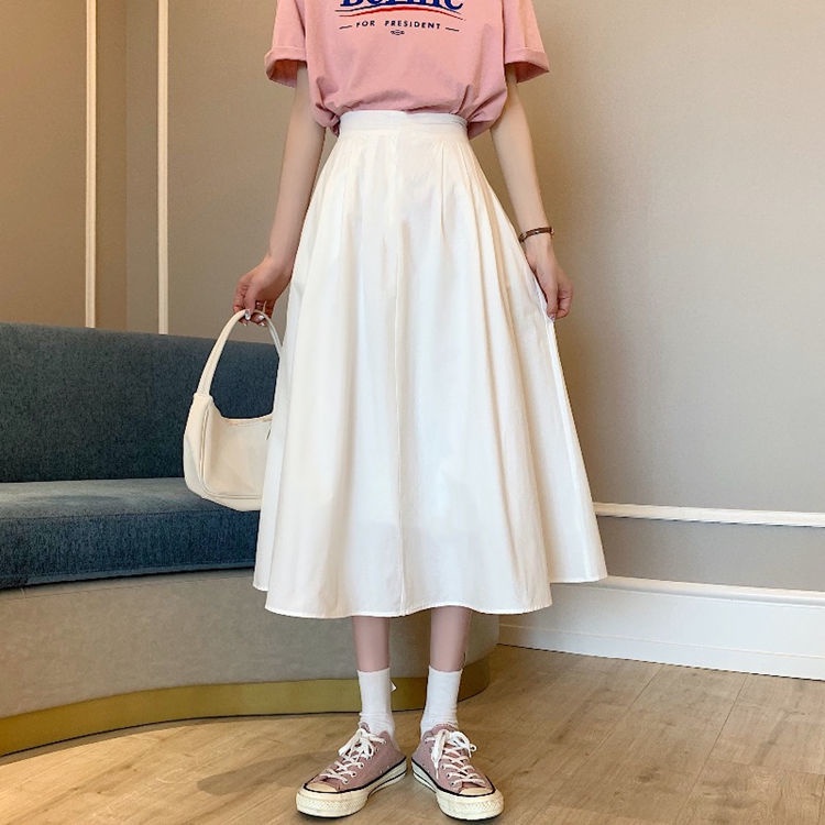Chân váy chữ A lưng cao dáng rộng thời trang Nhật Hàn cho nữ
