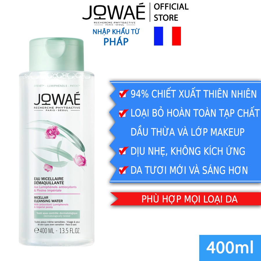 Nước Tẩy Trang JOWAE Làm Sạch Da Không Nhờn Dính Và Khô Căng - Mỹ Phẩm Thiên Nhiên Nhập Khẩu Pháp 400ml