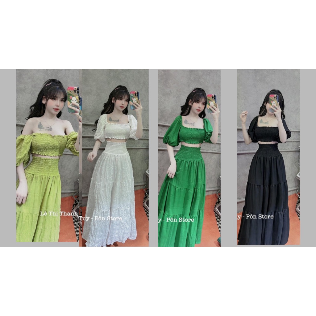 SET ÁO TÓP/ VÁY XẾP LY XỐP CHỈ, CONCEPT ĐI LÀM/ ĐI CHƠI, CHẤT VẢI XIN, MẶC CỰC THÍCH UP shop valentina