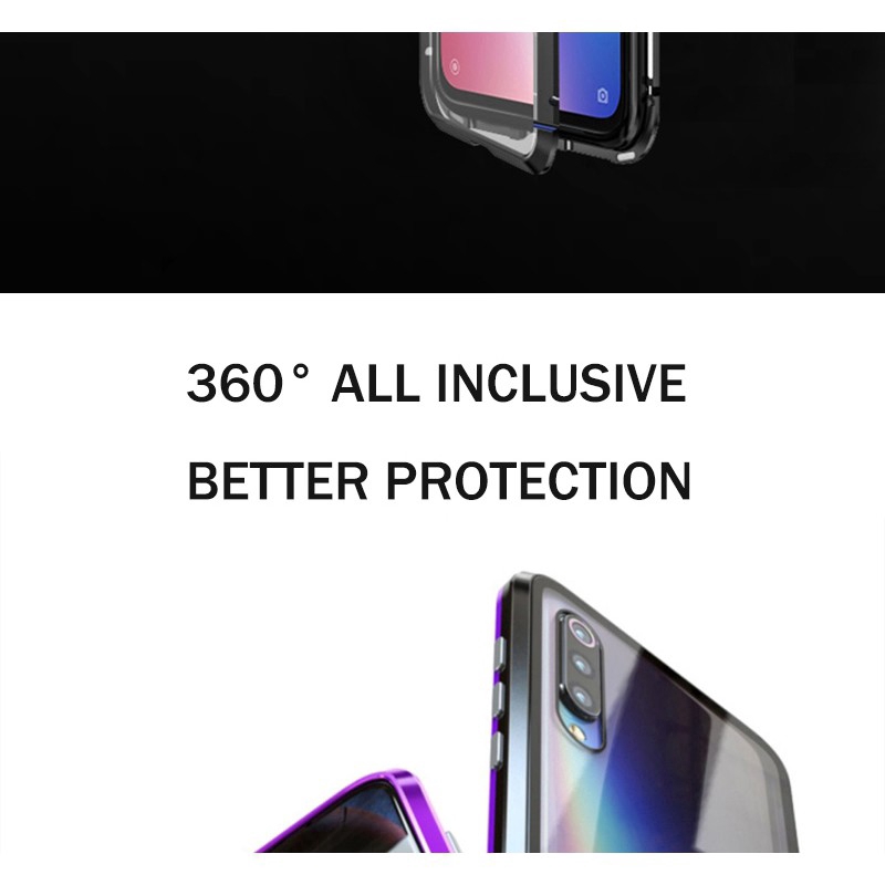 Xiaomi 13T/12 Pro POCO F4 GT Redmi Note 11/11S Pro POCO M4 Pro Redmi 10 Xiaomi 11T/10T Pro POCO M3 X3 NFC F3 Mi 11 Lite Redmi Note 10/10S/9/9S/9/8 Pro Ốp điện thoại kính cường lực 2 mặt từ tính dành