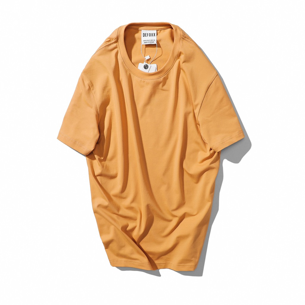 Áo phông nam, áo thun nam cổ tròn trơn DEFOXX màu da đậm cotton 4 chiều 20909 foxxmen