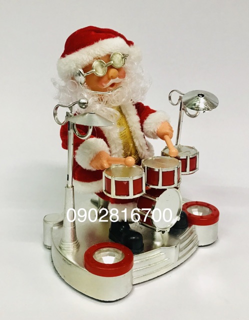 Đồ chơi ông già Noel đánh trống quà tặng giáng sinh hoặc trang trí noel