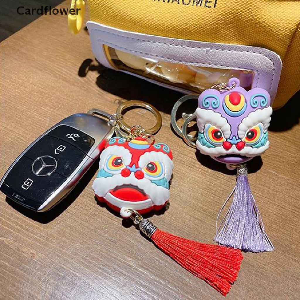 < Cardflower > Móc Khóa Hình Đầu Sư Tử Nhảy Múa Phong Cách Trung Quốc Trang Sức / Móc Khóa / Túi Xách