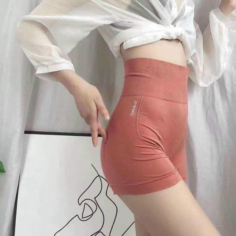 Quần đùi tập gym yoga Uniqlo lưng cao ôm sát gen bụng, hách mông cực đỉnh