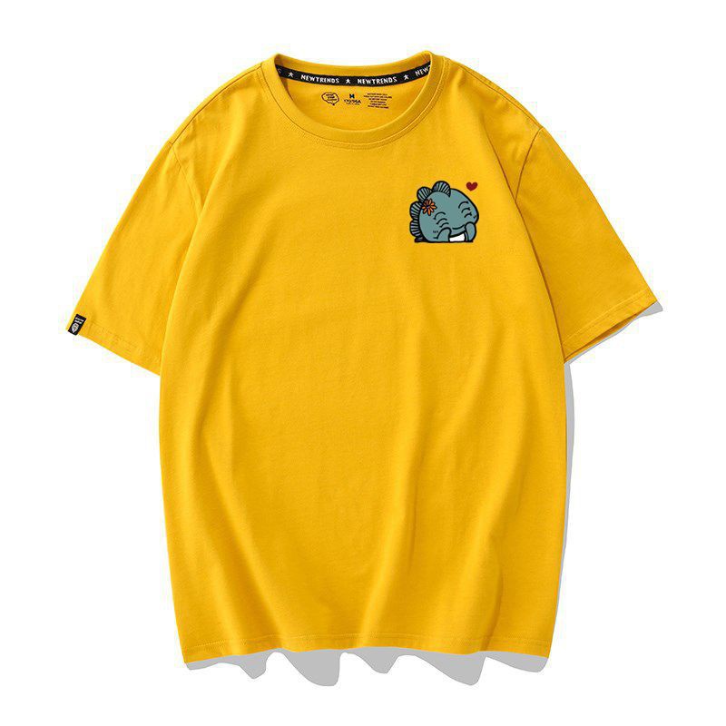 [Hàng Xịn, Giá Tốt] Áo Phông Thun Nữ Tay Ngắn Icon Họa Tiết Khủng Long Hàn Quốc - Unisex - Cotton - Mã AT035