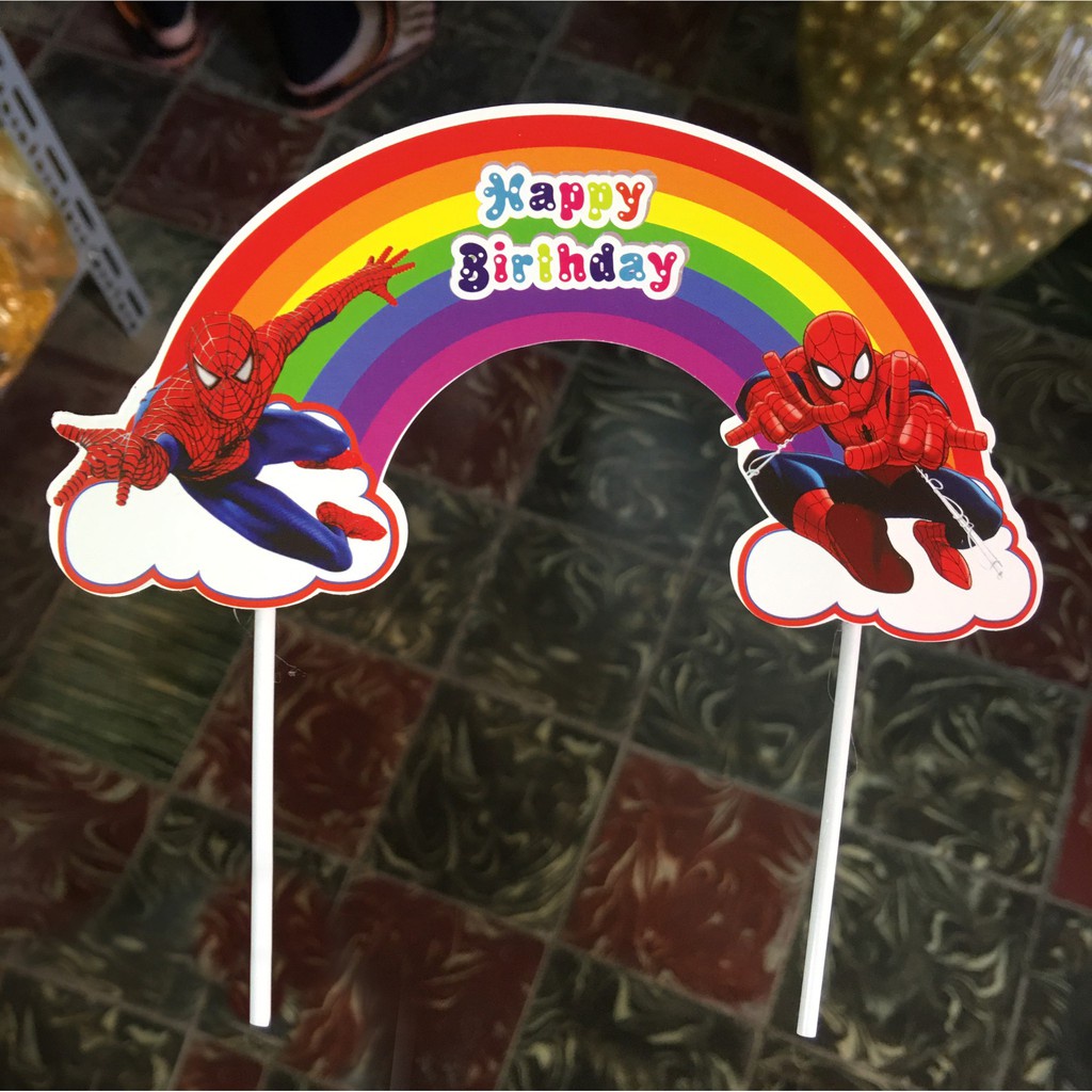 que cắm bánh [FREESHIP] set cắm 10 cầu vồng giấy