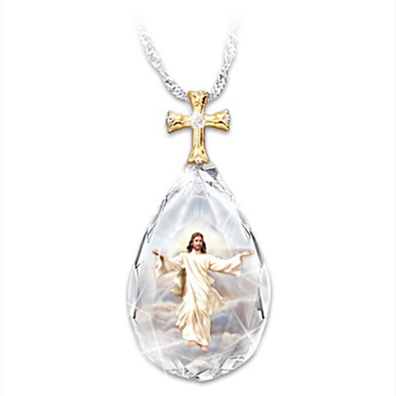 Vòng cổ Đính Đá Hình Chúa jesus Thời Trang Cho Nữ