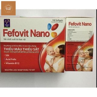 Fefovit Nano Bổ Sung Sắt, Tăng Cường Lưu Thông Máu Cho Phụ Nữ Mang Thai Hộp 100 viên