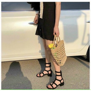 Sandal chiến binh cổ cao khóa kéo gót 3p ( loại 1)