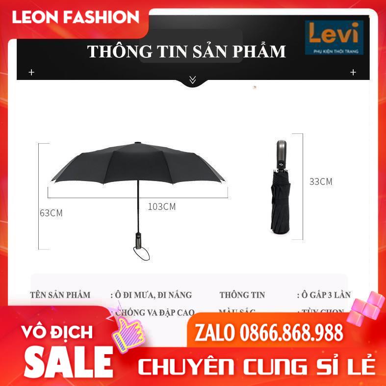 Ô Gập Tự Động ☔ĐÓNG MỞ 2 CHIỀU☔ Dù đi mưa, che nắng KT lớn 63x103cm, tăng cường gia cố THANH ĐỠ gấp ba lần.