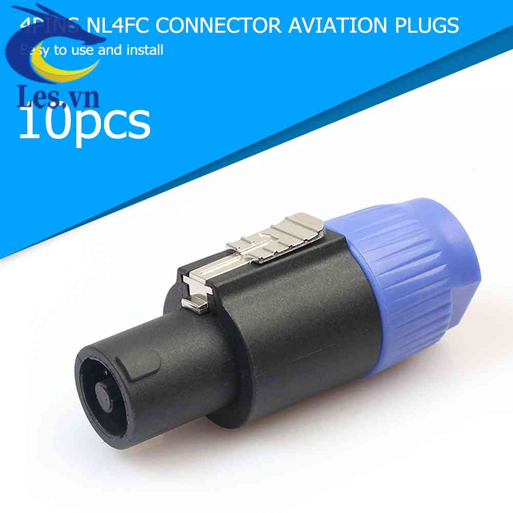 Set 10 Đầu Nối Dây Cáp Âm Thanh 4 Cực 4 Chấu NL4FC