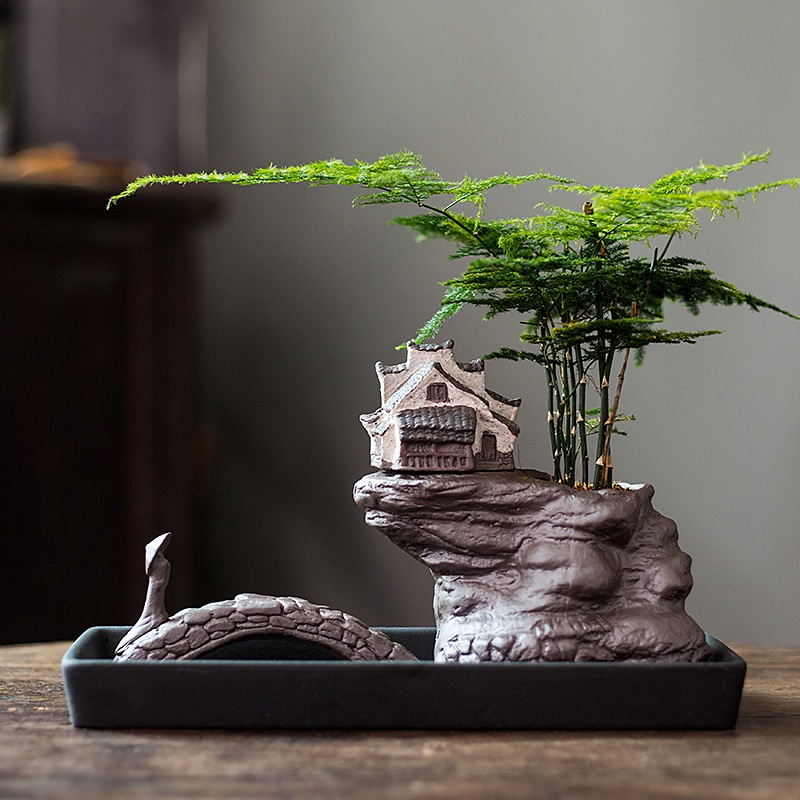 Chậu Hoa Bonsai Bằng Gốm Sứ Phong Cách Trung Hoa Mới