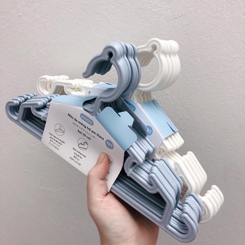 10 móc nhựa quần áo trẻ em inochi cao cấp cho bé